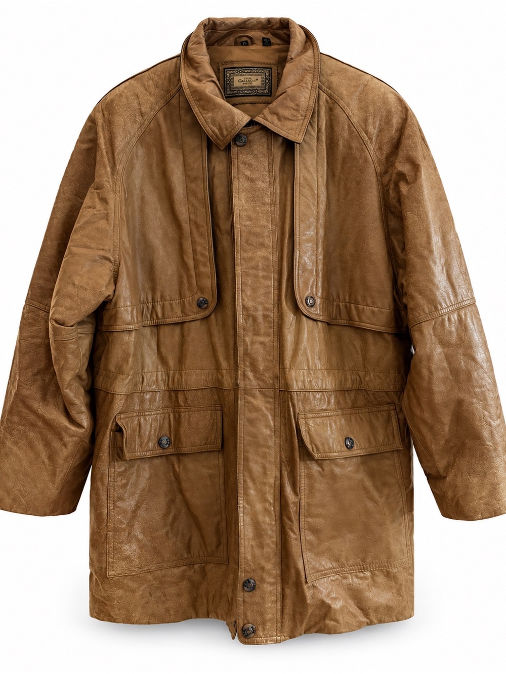 Vintage Italian Oversized Leather Field Coat 80s/90s Classic